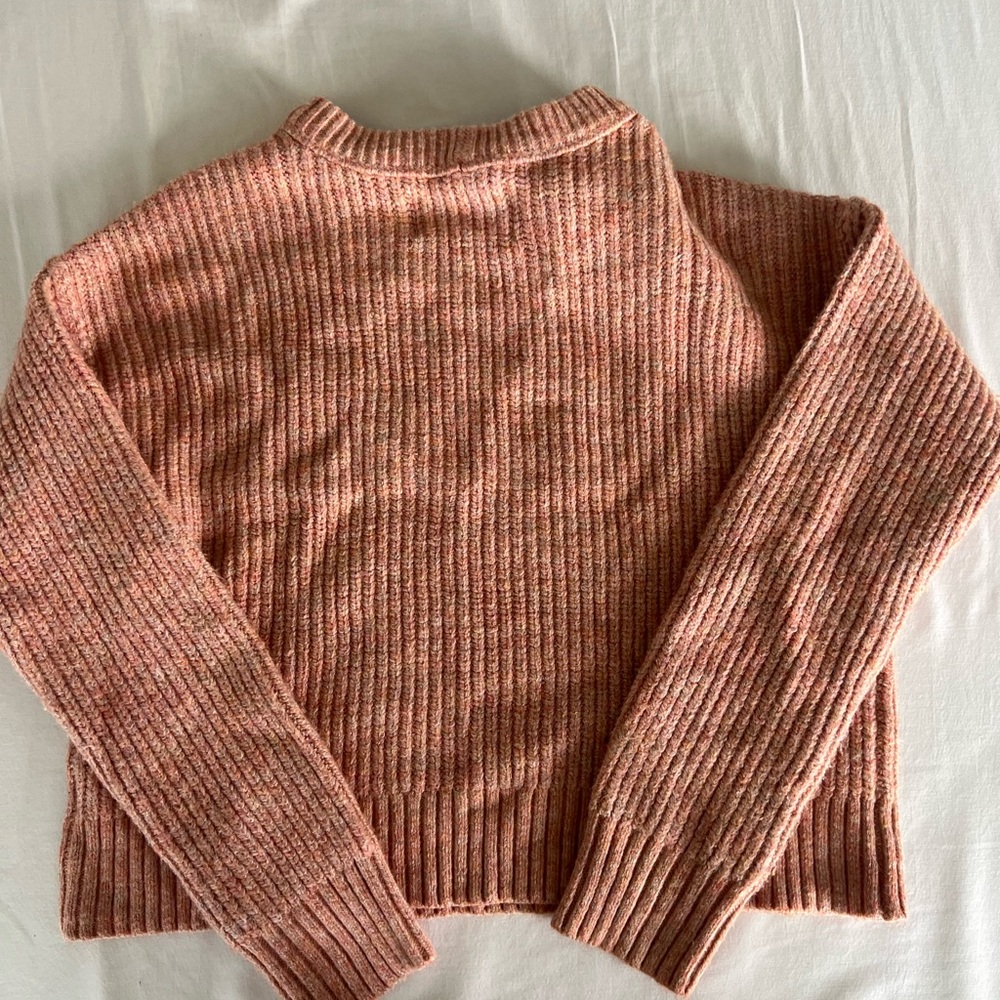 Pink Ribbed Knit Sweater - Picture 2 of 2